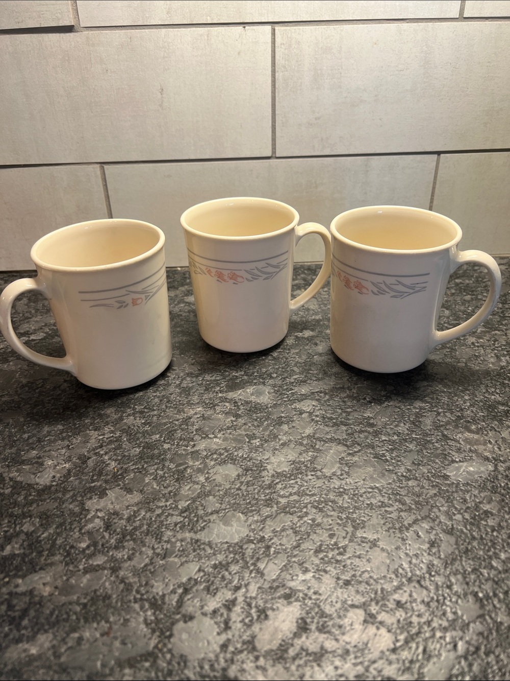 REPLACEMENT CORNING For Corelle MUGS. THE ROSE Set of 3